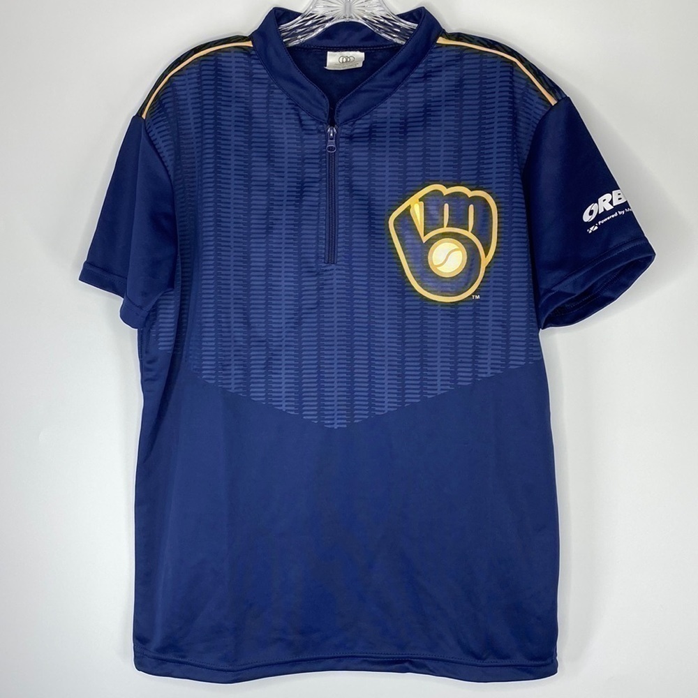 Milwaukee Brewers Field Crew Short Sleeve Shirt Size Medium